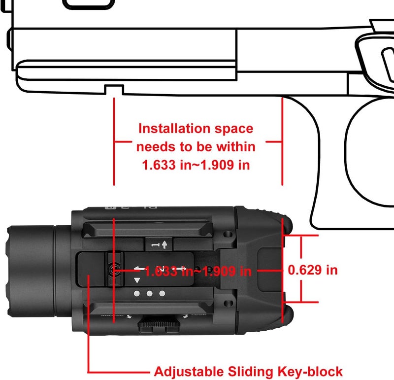 OLIGHT PL-3R Valkyrie Rechargeable Tactical Light, 1500 Lumens Rail-Mounted Weaponlight, LED Flashlight with Built-in Battery, Rail Locating Keys for 1913 Picatinny, GL Style - Image 5